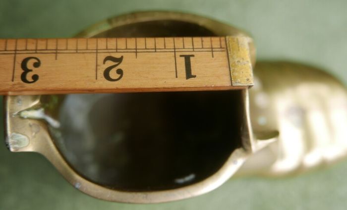 Vintage Large Brass Boot, Very Heavy, Solid Brass, Vintage Brass Ornament
