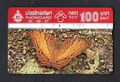 1994 Thailand 100 Baht Butterfly with pointed tails (Landis & Gyr (Optical)) Phonecard