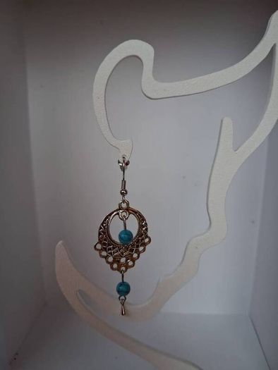 Boho Filigree Turquoise Bead Earrings