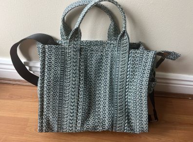 Marc Jacobs brand new designer medium size tote bag denim jacquard fabric