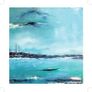 Blue Poolbeg, Dublin, 4x4in framed print by artist Helen Mathews Image 2
