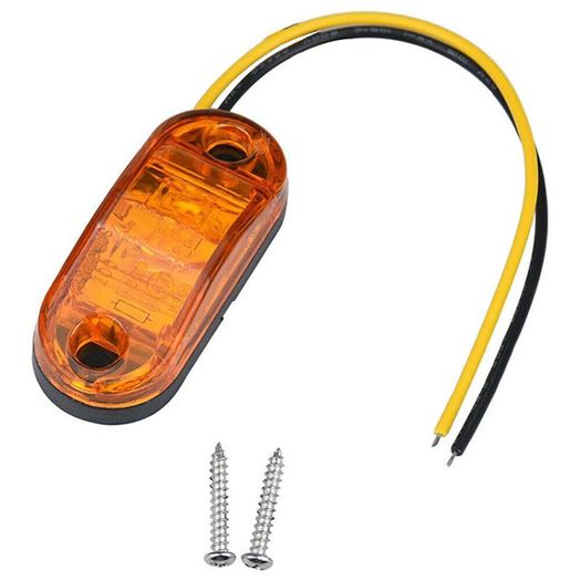 12V-24V Amber 2 LED Side Marker Light Blinker For Truck Trailer Tractor Van Waterproof