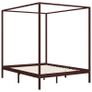 Canopy Bed Frame Dark Brown Solid Pine Wood 6FT Super King Image 4