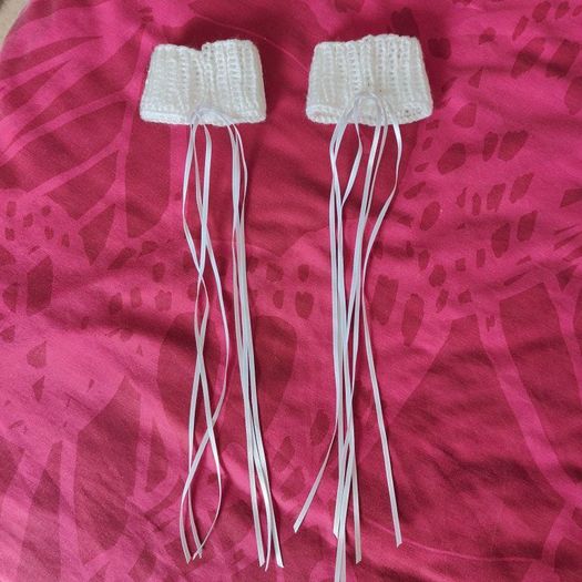 Brand new dressy white knitted wrist cuffs