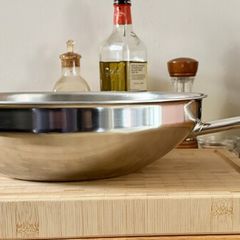 Demeyere 32cm Wok Stainless Steel flat bottom Wok Pan