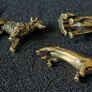 3 brass Dogs, Solid brass. Image 2