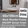 LED Bathroom Mirror Solid Frame Weather Station Sensor Switch Image 2