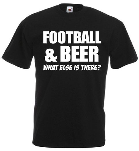 Football and Beer What Else Is There  Mens funny football gift t-shirt