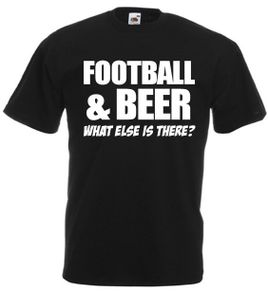 Football and Beer What Else Is There  Mens funny football gift t-shirt