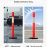 6 Pack Traffic Delineator Posts 1140 mm Traffic Safety Cones with Weighted Base and Reflective Strips, Heavy Duty Delineator Posts for Construction Site, Parking Lot Image 4
