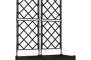 Garden Planter 2 pcs Black 80 x 40 x 125.5 cm Steel