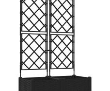Garden Planter 2 pcs Black 80 x 40 x 125.5 cm Steel