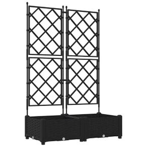 Garden Planter 2 pcs Black 80 x 40 x 125.5 cm Steel