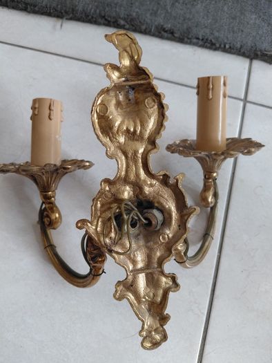 French vintage set of wall lights