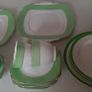 Green and White Vintage China Teaset Image 2
