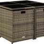 _Poly Rattan Cube Set Including Protective Cover and Stainless Steel Screws 4 Chairs 1 Table 4 Stools Image 6