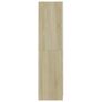 Wardrobe White and Sonoma Oak 90x52x200 cm Chipboard Image 3