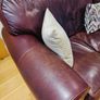 Brown leather sofa and arm chair Image 2