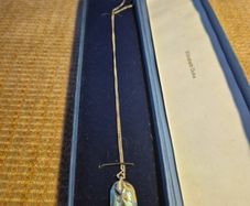 Vintage Sterling Silver Abalone Shell Necklace.