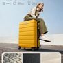 28 Inch Large Suitcase for Checked Luggage, Business Trip, ABS PC, Lightweight Hard Shell Luggage with 360 Rubber Spinner Wheels, YKK Zipper, Telescopic Handle, TSA Lock, Lemon Yellow Image 3