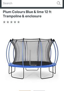 12 ft Trampoline (Plum) & ladder & tie down kit