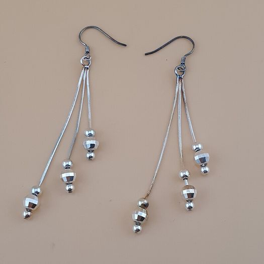 Classic Sterling Silver Multi-Strand Dangle Earrings