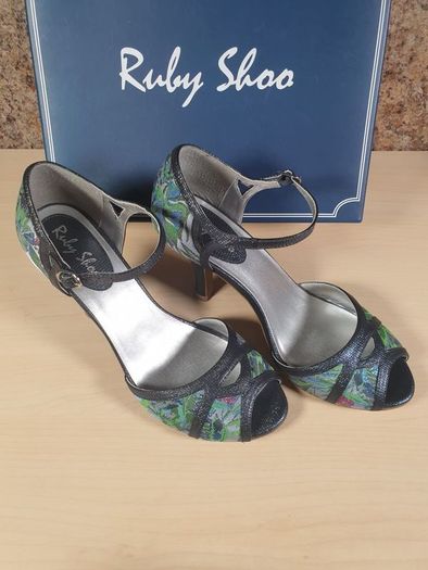 Ruby Shoo Eliza blue high heels Size UK 8 EU 41
