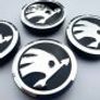 1 set(4caps) Black Chrome logo SKODA Octavia Superb Fabia Yeti wheel center cap  5JA601151A 60 mm caps Image 4