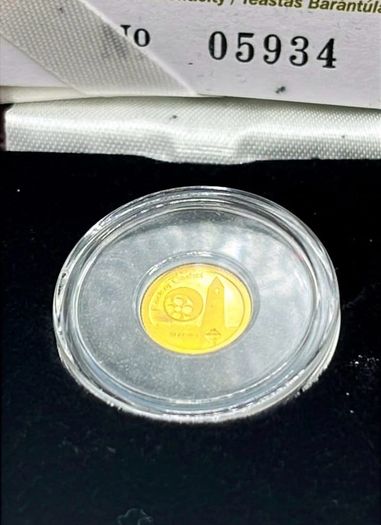 2x 0.5gr Fine 999 Gold Proof Rock of Cashel and Battle of Clontarf Coin with COA.