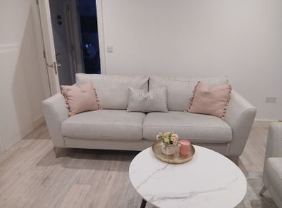 Beige sofa only 2 years old