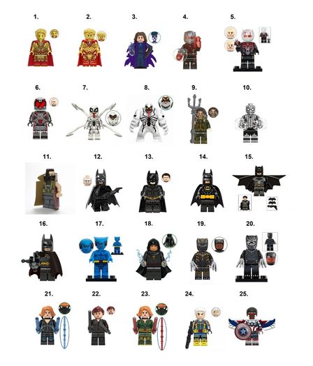 Marvel DC Super Hero Minifigures Lego Compatible (A-D)