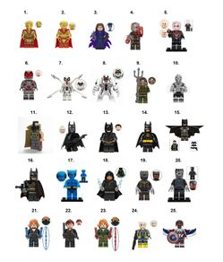Marvel DC Super Hero Minifigures Lego Compatible (A-D)