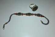 Handmade Ruby Sterling Silver Jewellery Set, Turkish Design