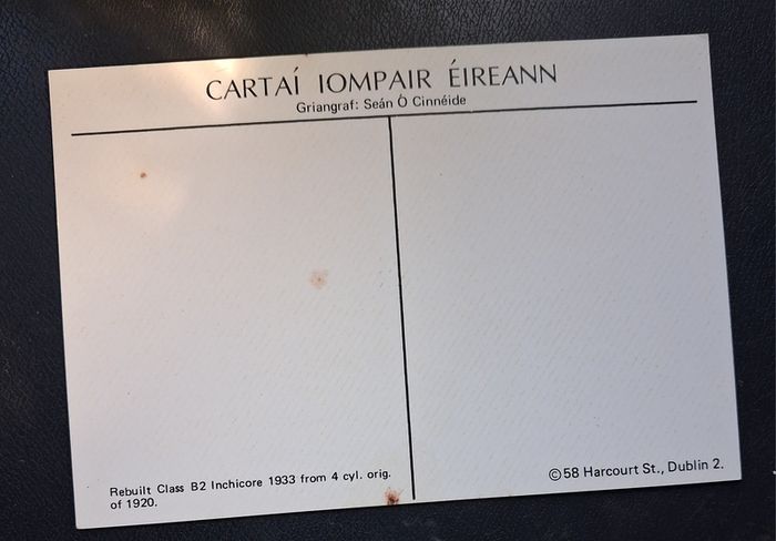 Old CIE train postcard