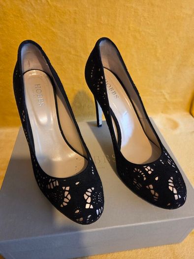 Beautiful Black Gold heels by Hobbs London, size 7
