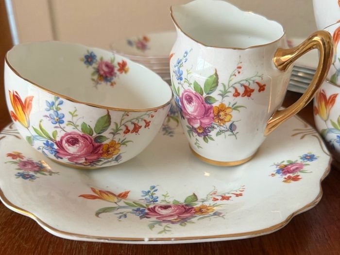 Antique/Vintage 1960's Hammersley 6 Piece Fine Bone China Afternoon Tea Set