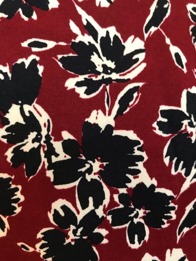 Size 8 Dark Red/ Navy/Cream Dress by French Connection