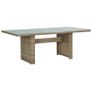 Garden Dining Table Brown 200x100x74 cm Glass and Poly Rattan Image 5