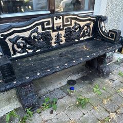 concrete garden bench