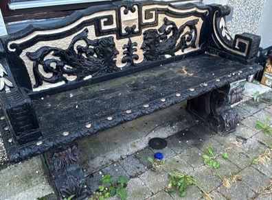 concrete garden bench