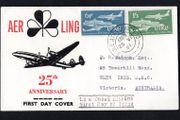 1961 Ireland 25th Anniversary of Aer Lingus Commemorative Stamps First Day Cover (FDC) with Baile Atha Cliath (Dublin) cancel