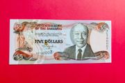 Bahamas   5  DOLLARS  2001  . Pick  63b.  Uncirculated