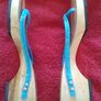 Blue Wooden flip flop. Image 3
