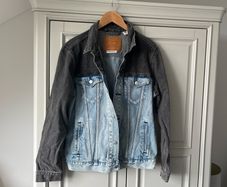 Levi's Black and Blue Denim Jacket Men's Large