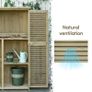 87 x 47 x 160cm Wooden Garden Storage Shed, Sheds & Outdoor Storage with Asphalt Roof & 2 Large Wood Doors with Lock, Sand Brown Image 2