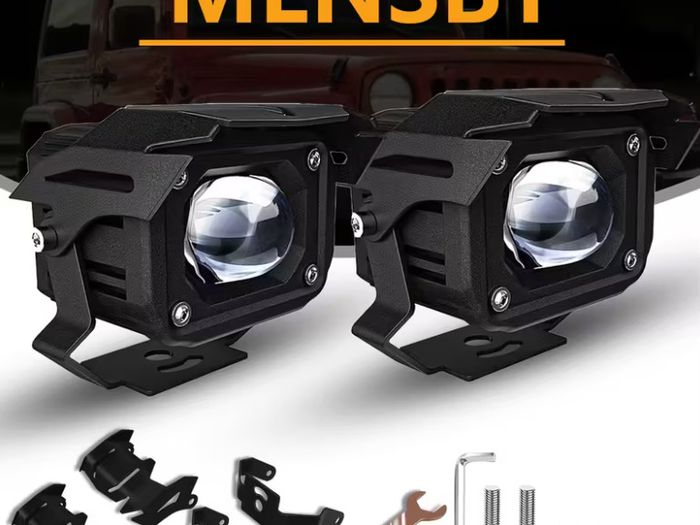 Two Lights, 3-Inch Auxiliary Motorcycle Lights with White Illumination, High Lumens,
