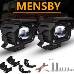 Two Lights, 3-Inch Auxiliary Motorcycle Lights with White Illumination, High Lumens,