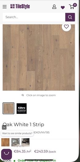 5.78 m2 of wood floor Oak White - Matt Lacquered