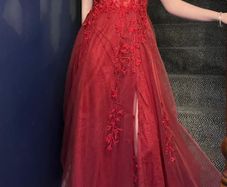 Debs Or Ty Ball Dress and beautiful mid heel silver shoes