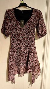 Floral Asymmetrical Hem Dress Wednesdays Girl Size XS